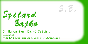 szilard bajko business card