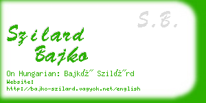 szilard bajko business card